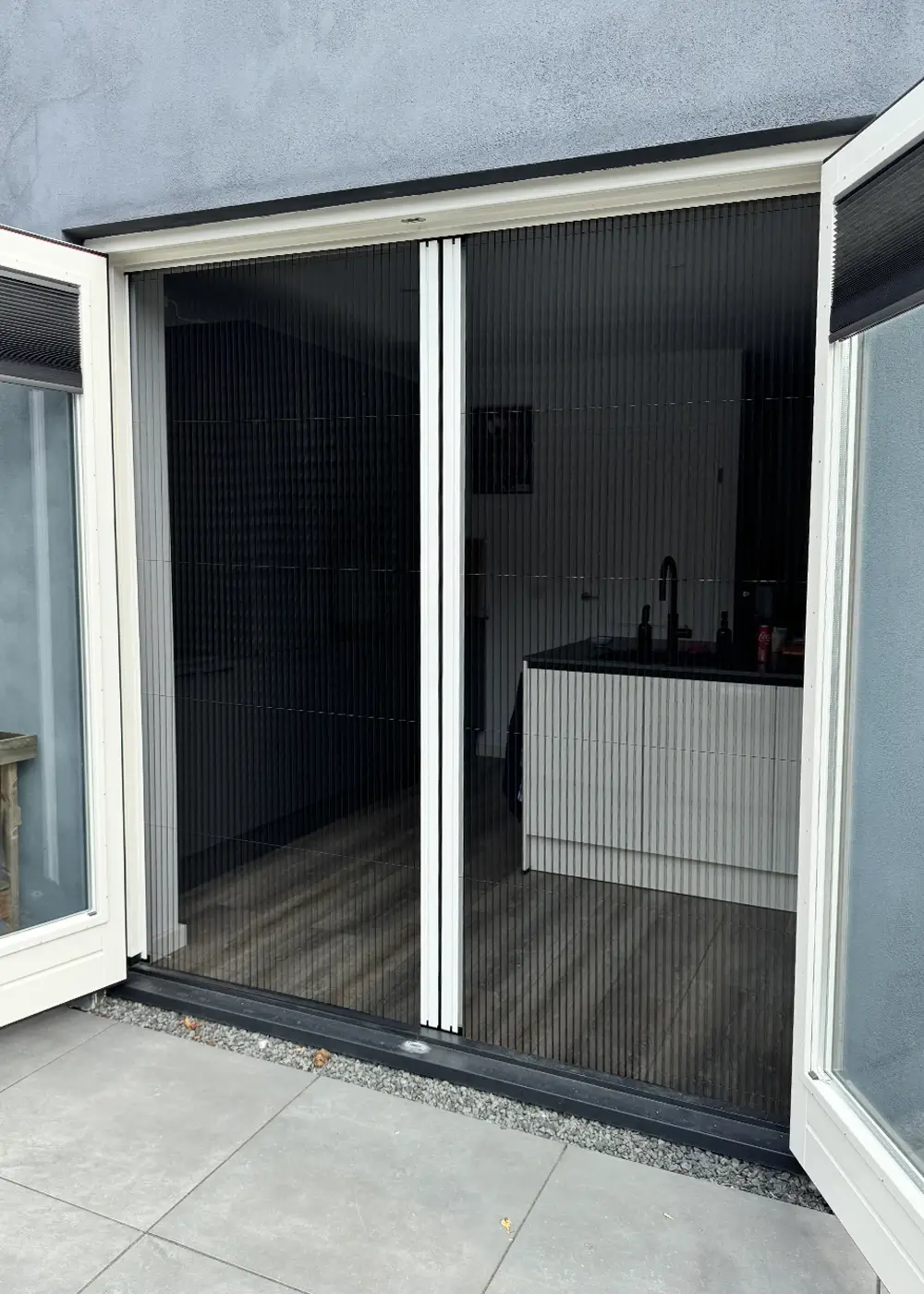 Dubbele plisse hordeur