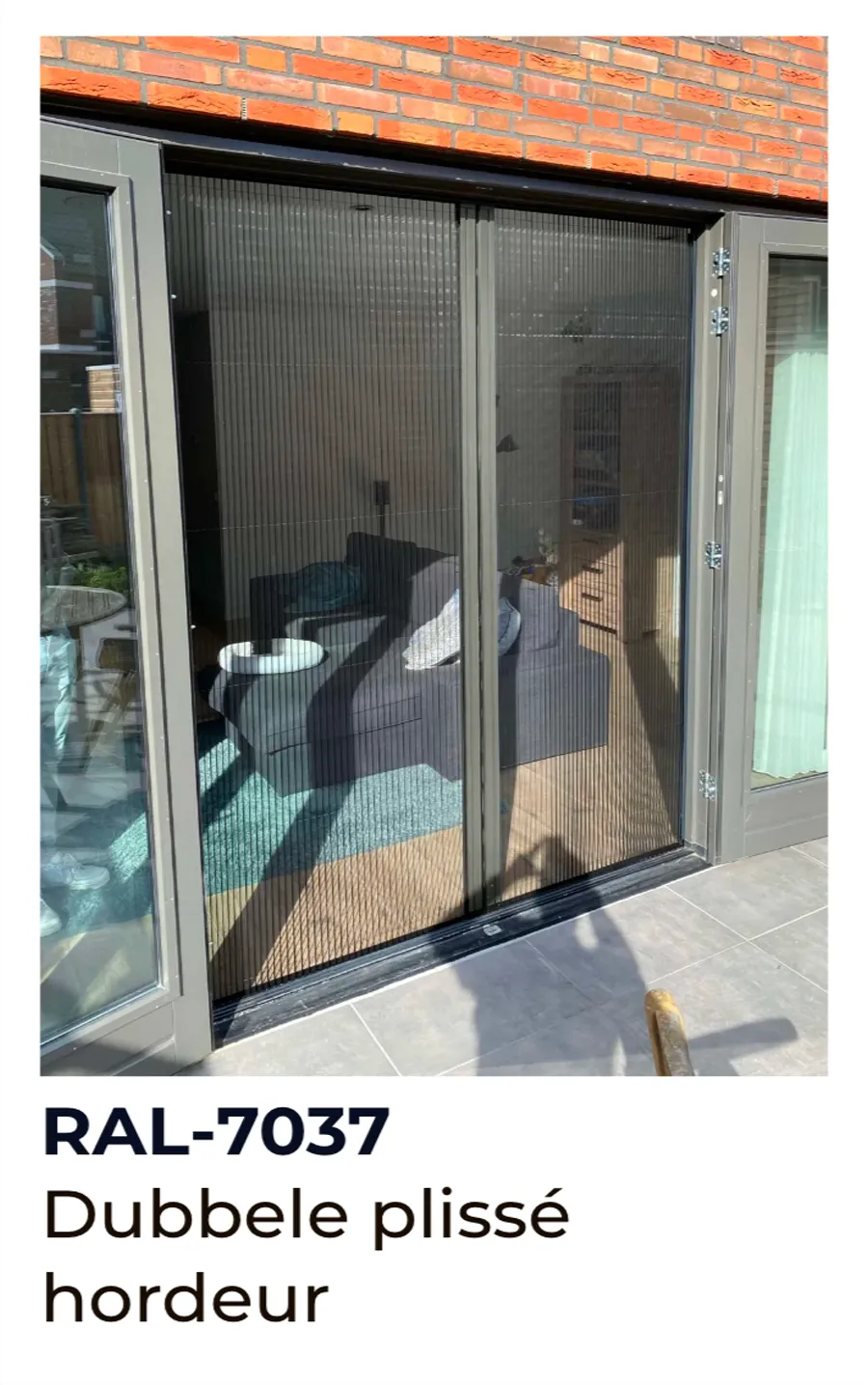 Hordeur voor openslaande deuren in RAL-7037
