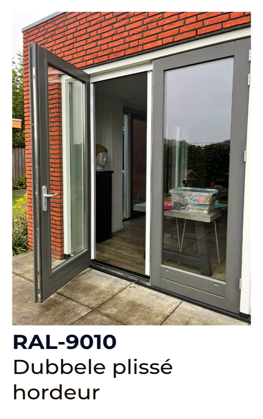 Hordeur voor openslaande deuren in RAL-9010