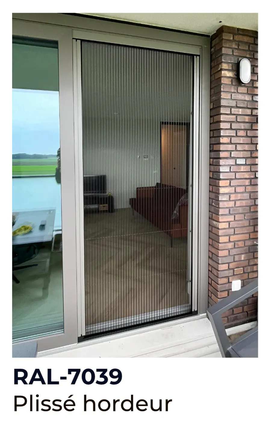 Hordeur voor schuifpui in RAL-7039