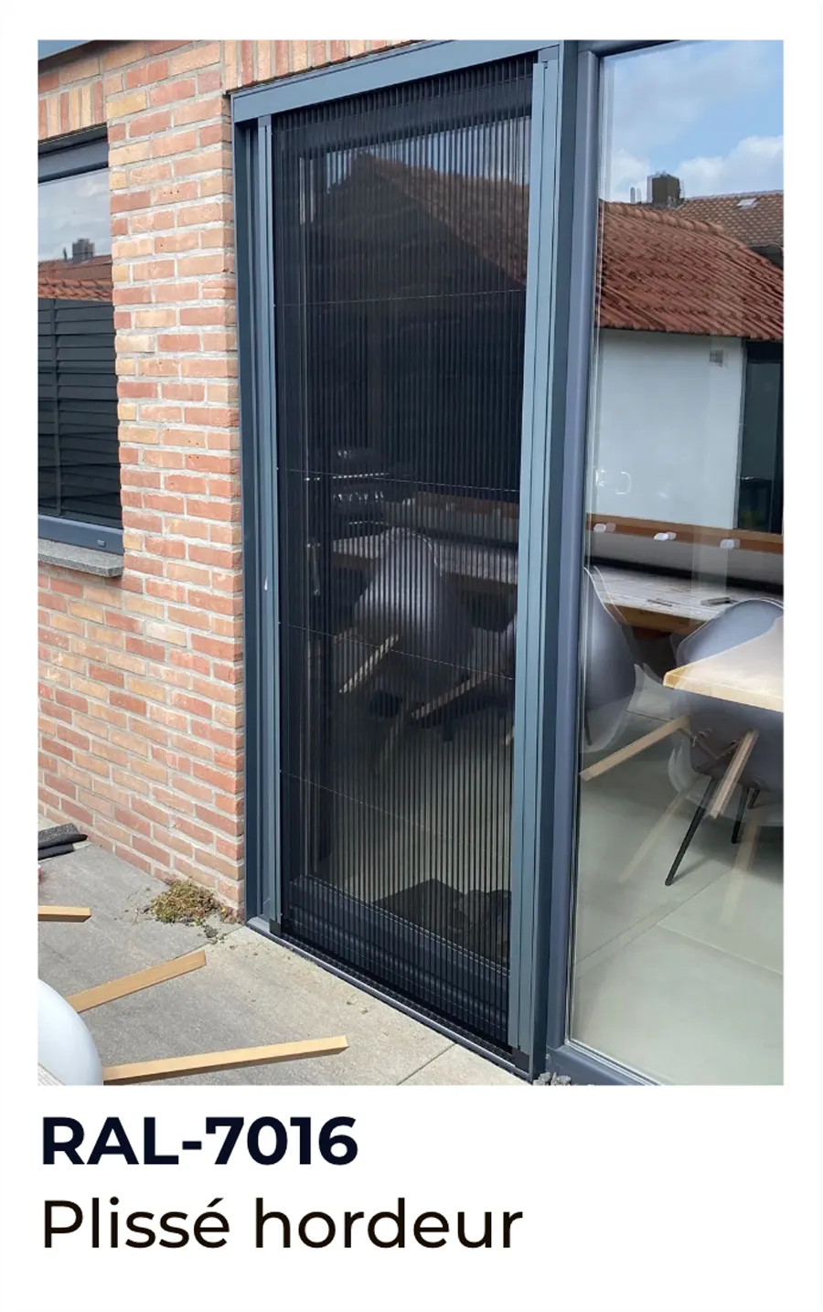 Hordeur voor schuifpui in RAL-7016